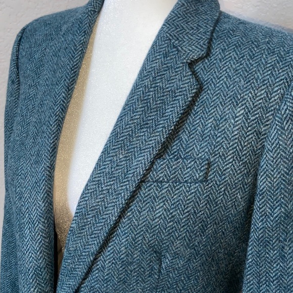 J. Crew Teal Herringbone Blazer, women's size 8. Very Classy! New! - Picture 3 of 15